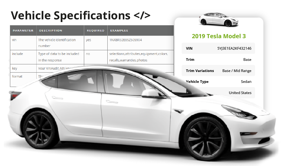Vehicle Specifications API